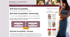 Desktop Screenshot of birthdatecompatibility.org