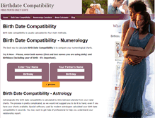 Tablet Screenshot of birthdatecompatibility.org